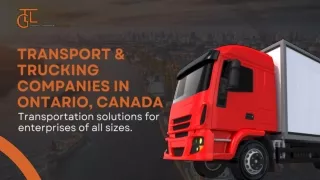 Transport & Trucking Companies in Ontario, Canada