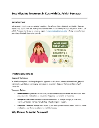 Best Migraine Treatment in Kota with Dr