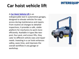 Essential Tools: Car Hoist, AC Refrigerant Machine, and Diagnostic Scanner