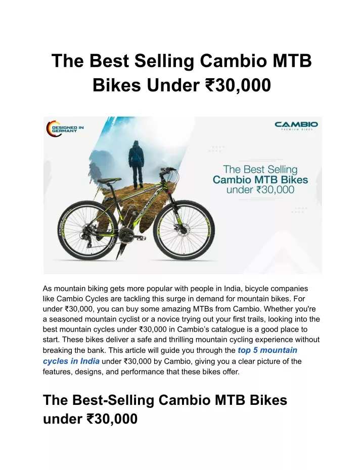 the best selling cambio mtb bikes under 30 000