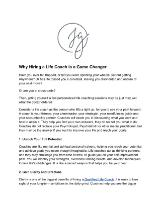 Why Hiring a Life Coach is a Game Changer