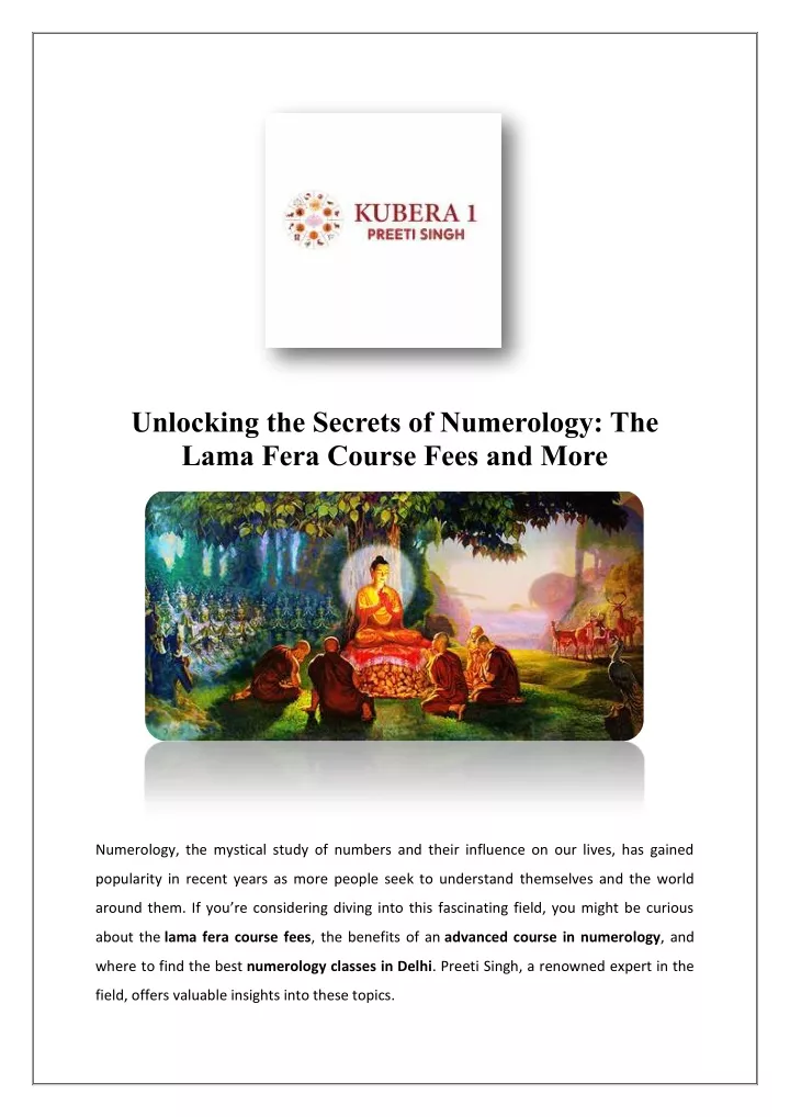 unlocking the secrets of numerology the lama fera