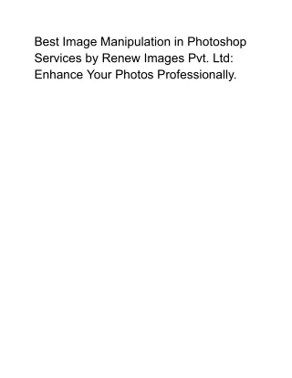 best image manipulation in photoshop services