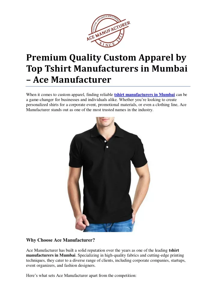 premium quality custom apparel by top tshirt