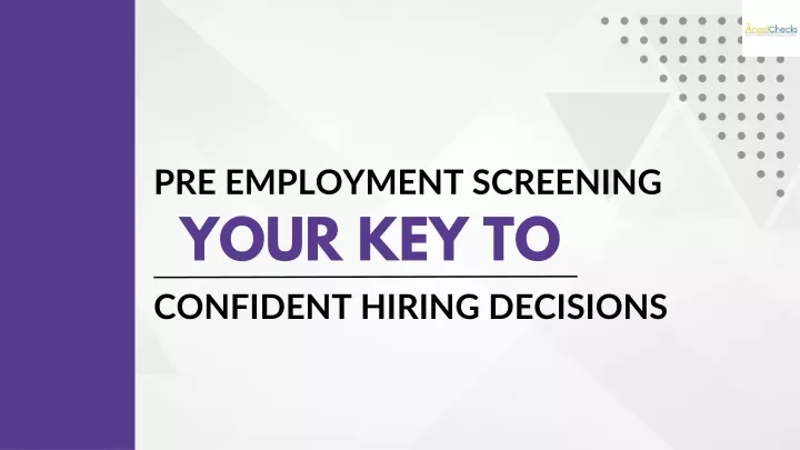 pre employment screening