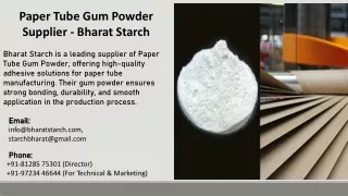 Paper Tube Gum Powder Supplier - Bharat Starch