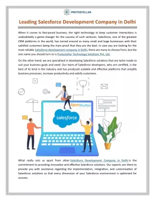 Leading Salesforce Development Company in Delhi