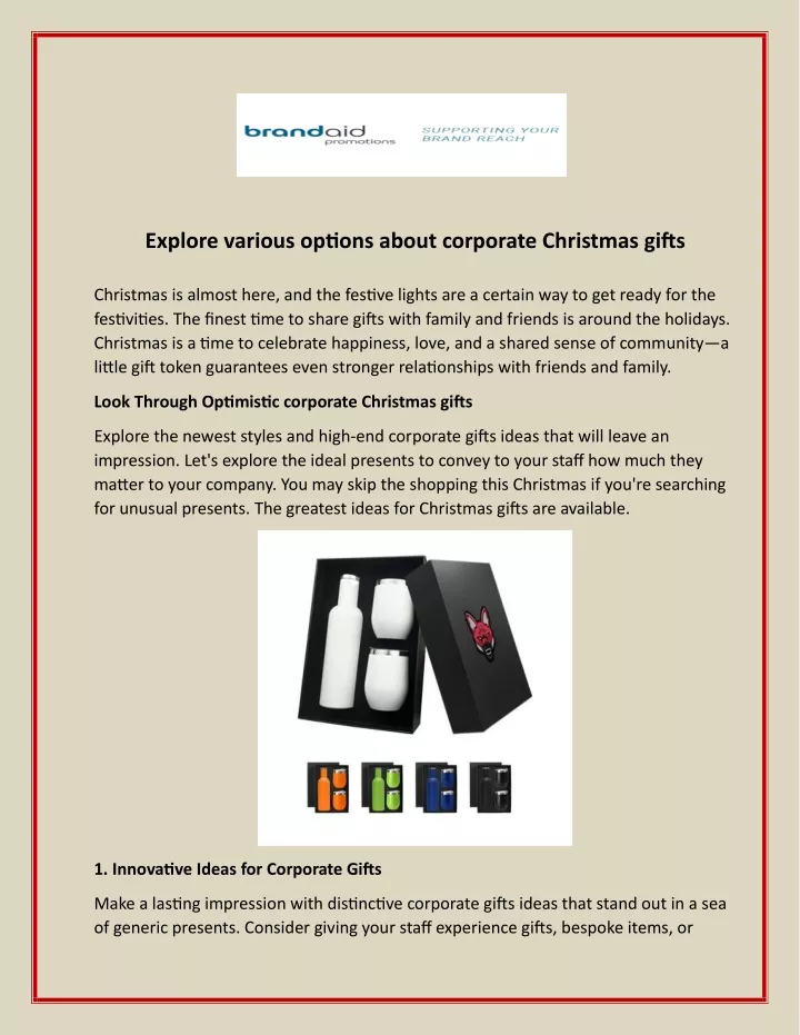 explore various options about corporate christmas