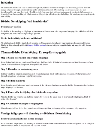 Tömma dödsbo i Norrköping: Undvik vanliga fallgropar