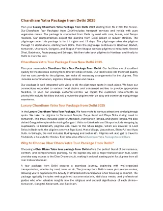 chardham yatra package from delhi 2025