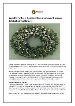 Wreaths For Every Occasion Honouring Loved Ones And Celebrating The Holidays
