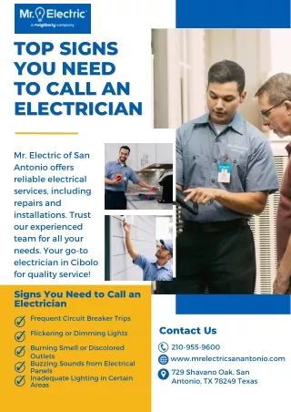 Top Signs You Need to Call an Electrician