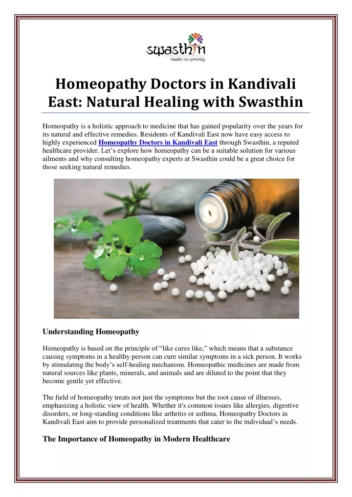 homeopathy doctors in kandivali east natural