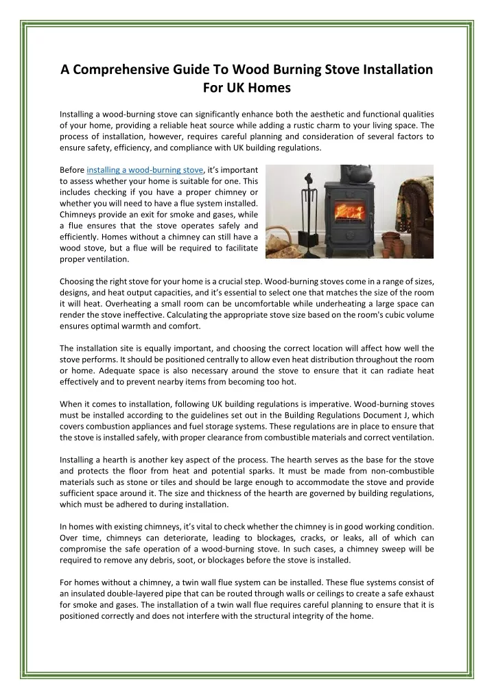 a comprehensive guide to wood burning stove