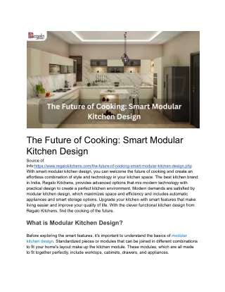 The Future of Cooking: Smart Modular Kitchen Design