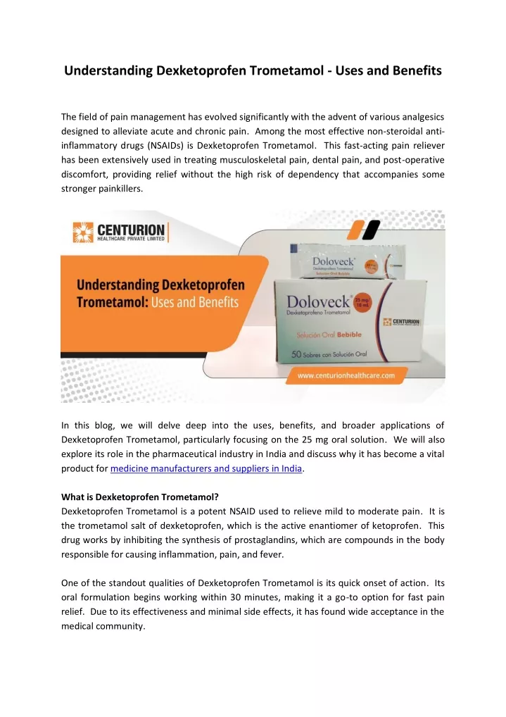 understanding dexketoprofen trometamol uses