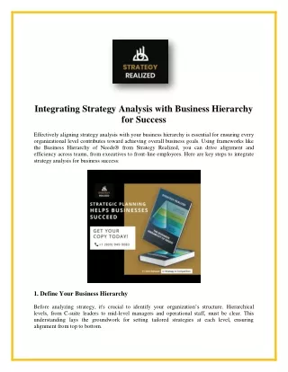 integrating strategy analysis with business