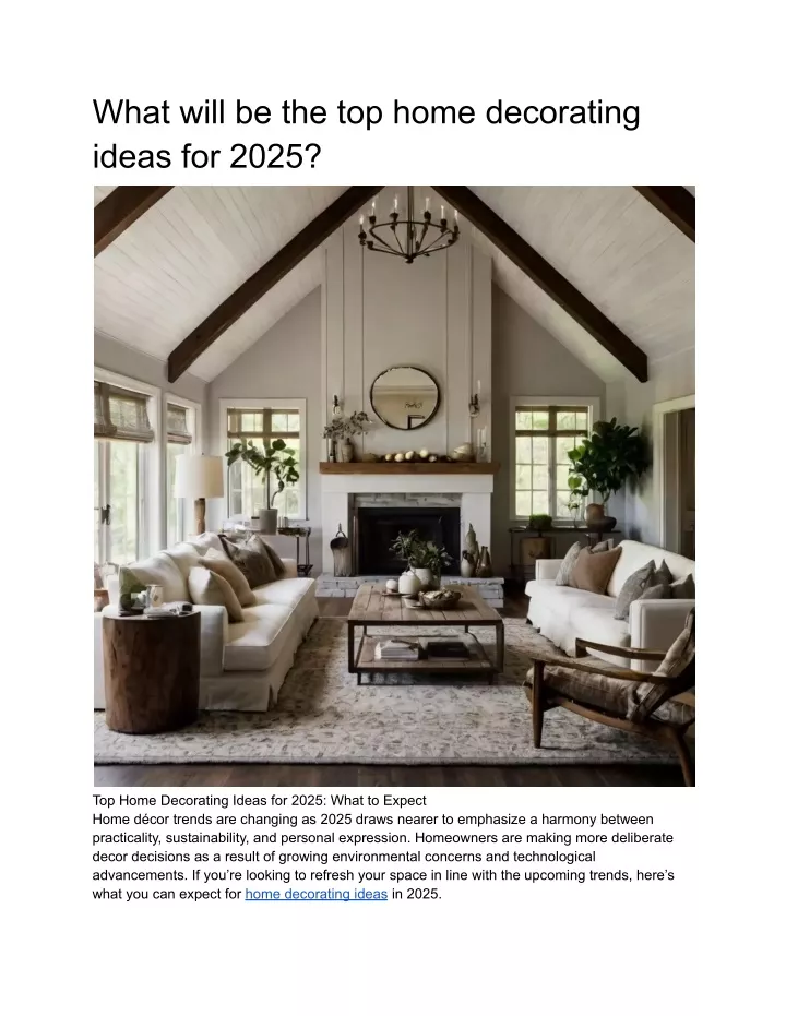 what will be the top home decorating ideas