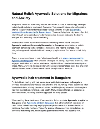 Natural Relief_ Ayurvedic Solutions for Migraines and Anxiety