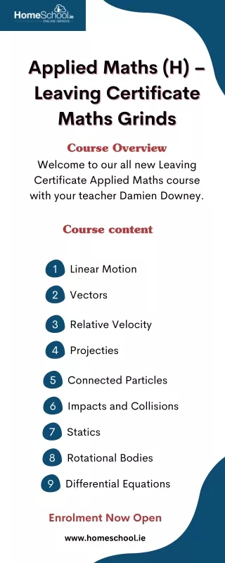 Applied Maths (H) – Leaving Certificate Maths Grinds | HomeSchool