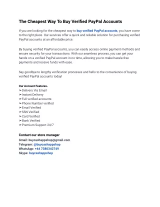 Buy Verified PayPal Accounts