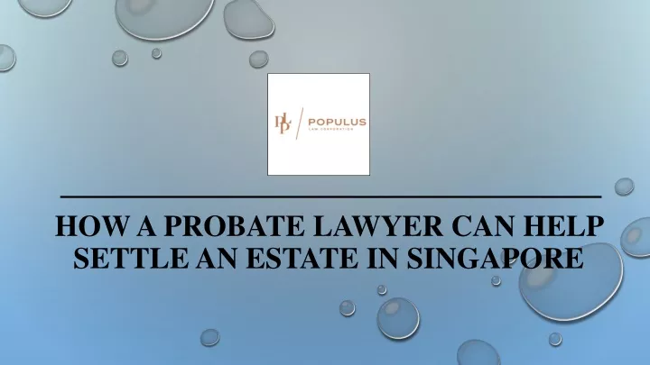 how a probate lawyer can help settle an estate in singapore