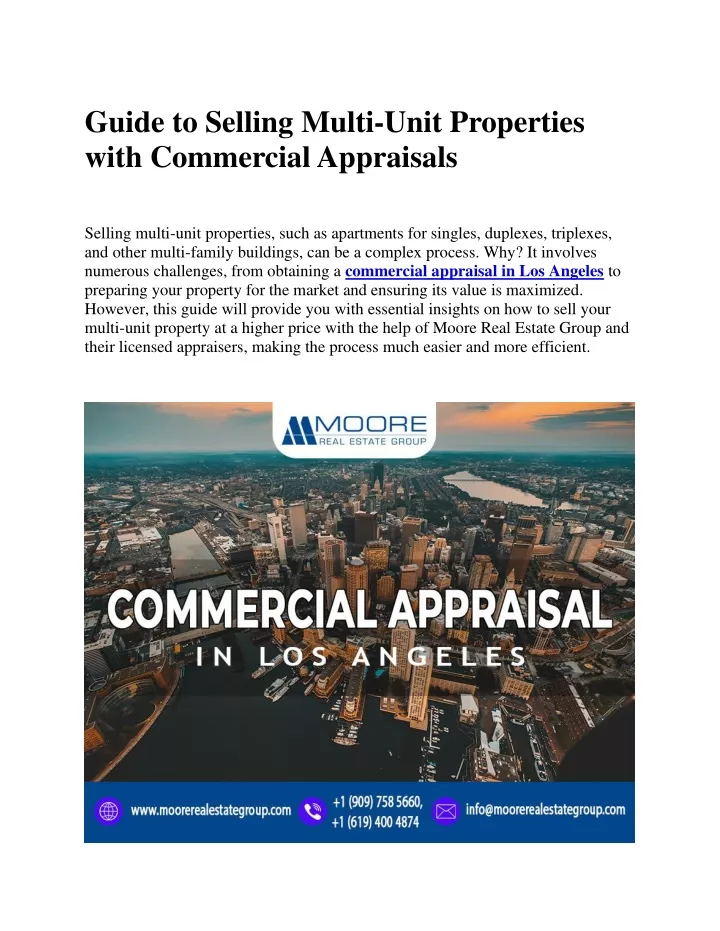 guide to selling multi unit properties with