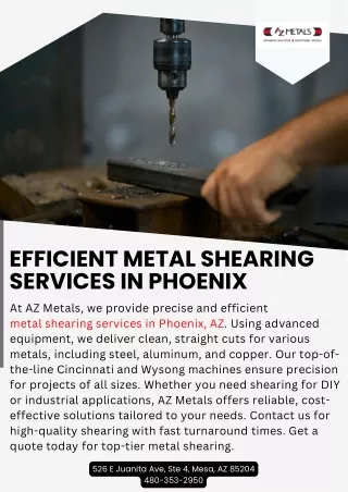 efficient metal shearing services in phoenix