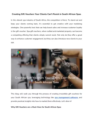 Creating Gift Vouchers Your Clients Can't Resist in South African Spas