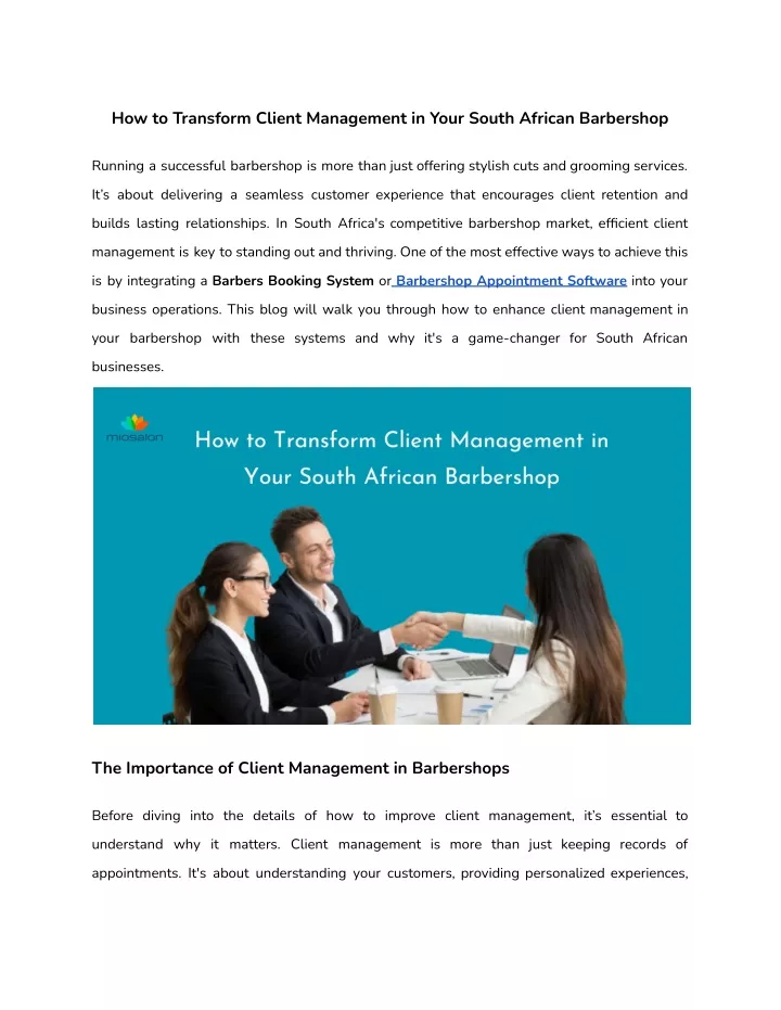 how to transform client management in your south