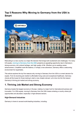 top 5 reasons why moving to germany from