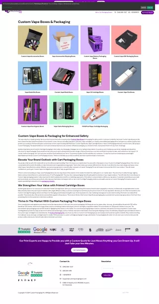 Custom Packaging Pro Offers Custom Vape Boxes To Enhance Your Brand Identit
