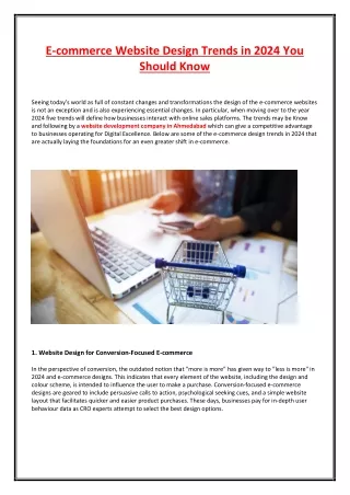 E-commerce Website Design Trends in 2024 You Should Know