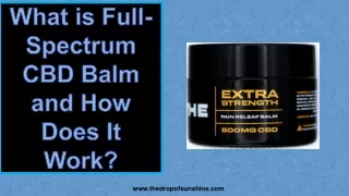 what is full spectrum cbd balm and how does