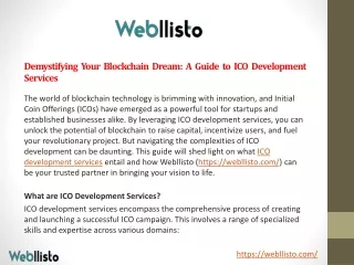 Demystifying Your Blockchain Dream A Guide to ICO Development Services