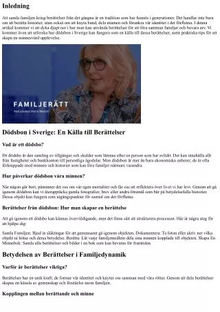 Samla familjen kring berättelser från det gångna