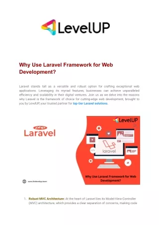 Why Use Laravel Framework for Web Development