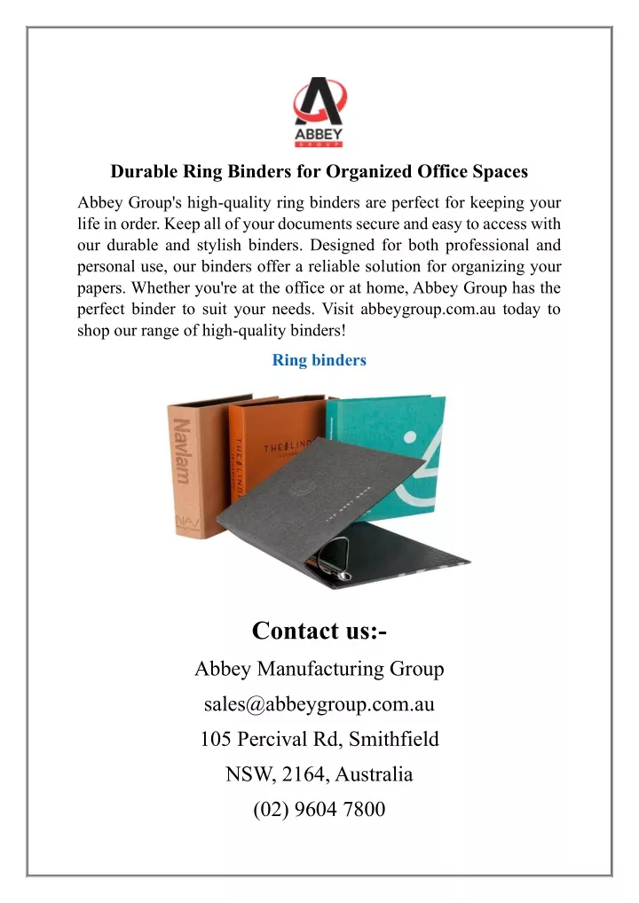 durable ring binders for organized office spaces