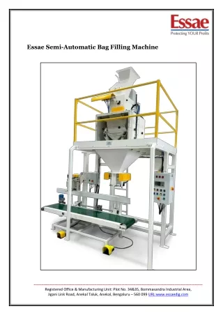 Essae Digitronics - Essae Semi-Automatic Bag Filling Machine