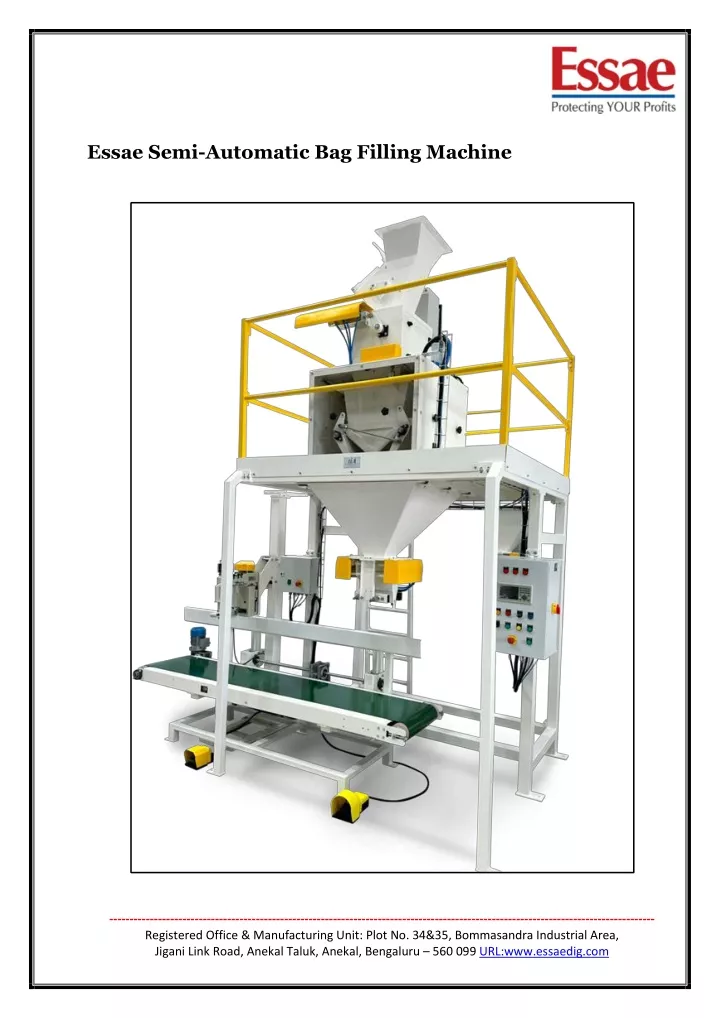 essae semi automatic bag filling machine