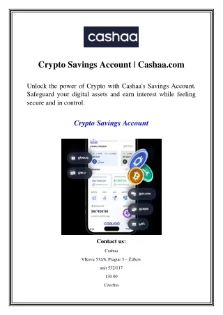 Crypto Savings Account  Cashaa.com