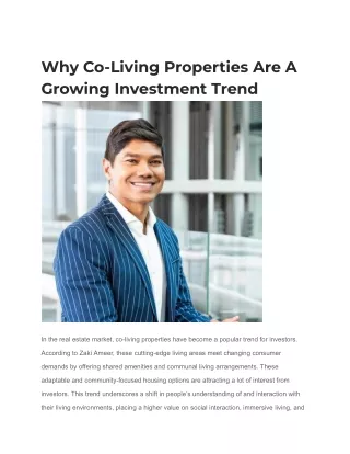why co living properties are a growing investment