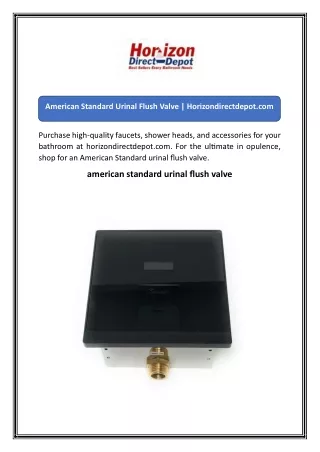 American Standard Urinal Flush Valve  Horizondirectdepot