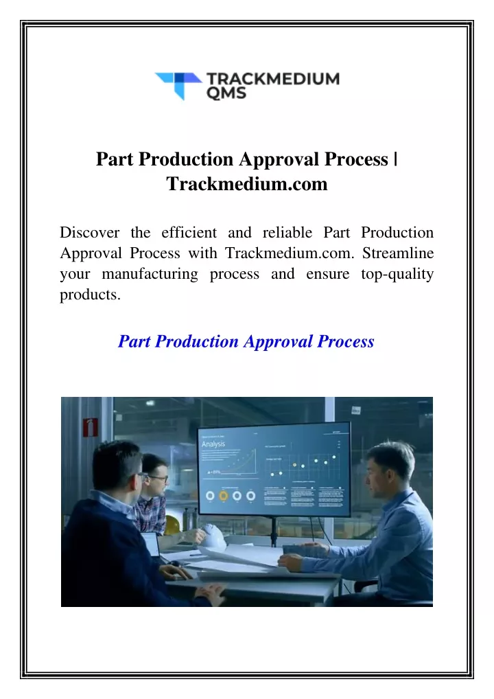 part production approval process trackmedium com