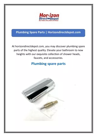 Plumbing Spare Parts  Horizondirectdepot