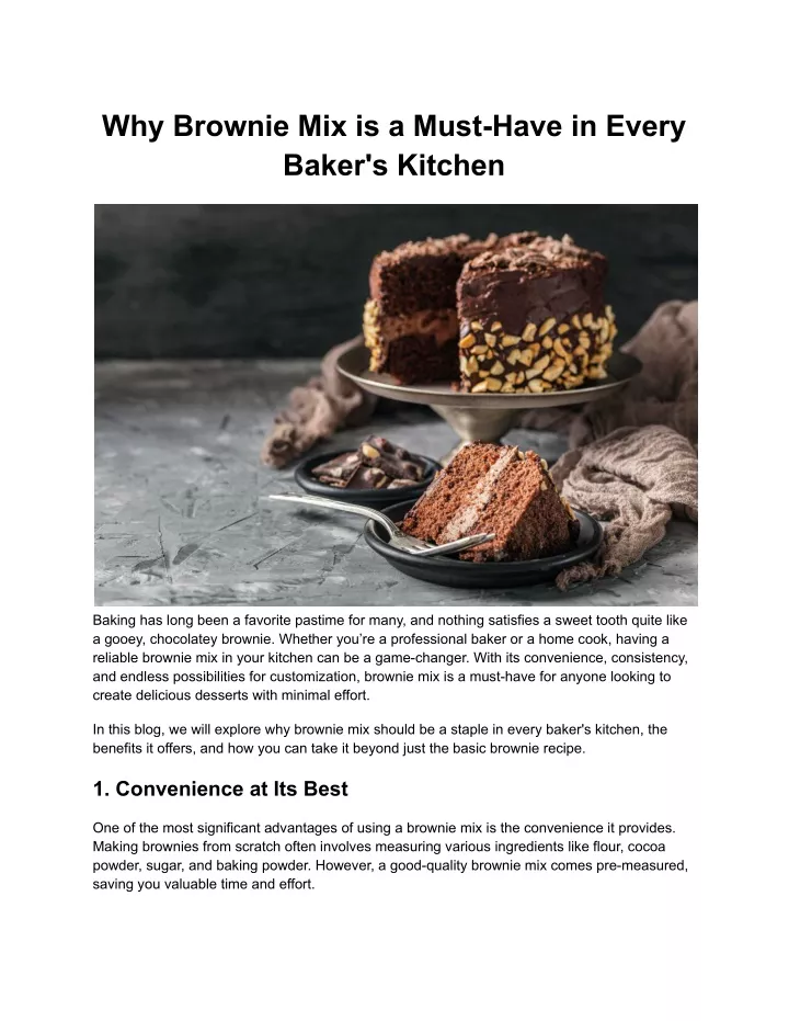 why brownie mix is a must have in every baker