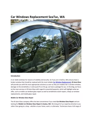 Car Windows Replacement SeaTac