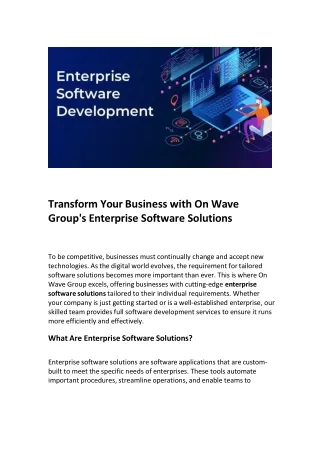 transform your business with on wave group