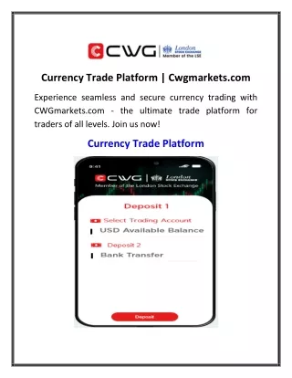 Currency Trade Platform  Cwgmarkets.com