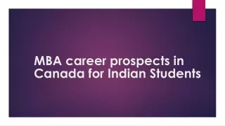 MBA Career Prospects in Canada for Indian Students